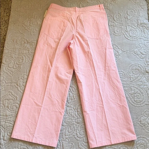 NWT Zara Women's Pink Wide Leg Cotton Pants XL, S Pastel Pink - Picture 5 of 16